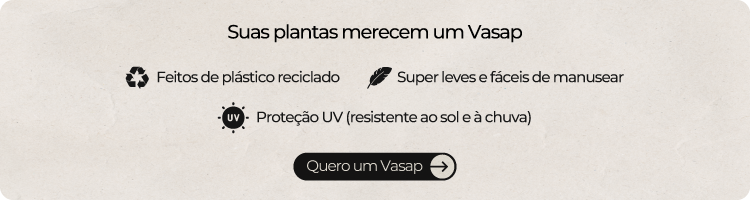 Banner promocional destacando vasos para plantas da Vasap, com foco em tamanho ideal, drenagem eficiente e decoração.