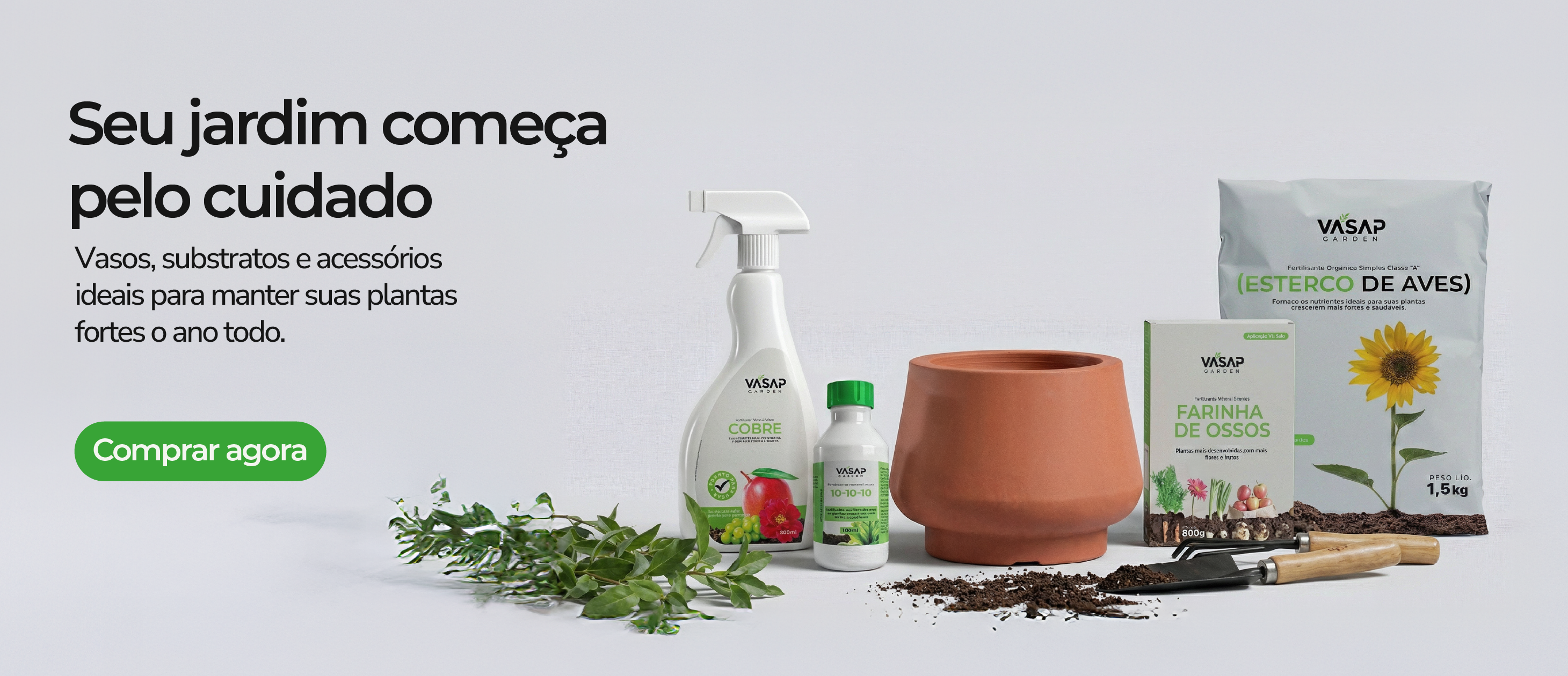 vasos e substratos para plantas